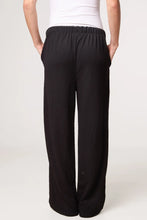 Load image into Gallery viewer, Black Crinkle Wide Leg Trousers