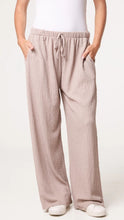 Load image into Gallery viewer, Cream Crinkle Wide Leg Trousers