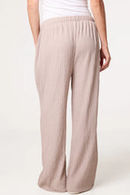 Load image into Gallery viewer, Cream Crinkle Wide Leg Trousers