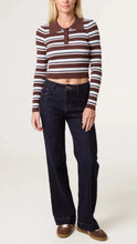 Load image into Gallery viewer, Blue Stripe Polo Jumper