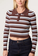 Load image into Gallery viewer, Blue Stripe Polo Jumper
