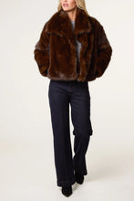 Load image into Gallery viewer, Brown Faux Fur Coat