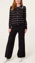 Load image into Gallery viewer, Black Striped Knit Co-Ord Set