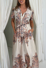 Load image into Gallery viewer, Aurora Paisly Print Midi Shirt Dress