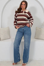 Load image into Gallery viewer, Maddie Stripe Knit Collar Long Sleeve Top