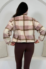Load image into Gallery viewer, Tessa 1/4 Zip Check Print Fleece Pink
