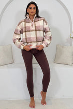 Load image into Gallery viewer, Tessa 1/4 Zip Check Print Fleece Pink