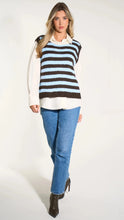 Load image into Gallery viewer, Striped Italian Wool Blend Tank Top in Brown/Blue