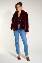 Load image into Gallery viewer, Monroe Faux Fur Jacket- Berry