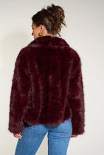 Load image into Gallery viewer, Monroe Faux Fur Jacket- Berry