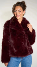 Load image into Gallery viewer, Monroe Faux Fur Jacket- Berry