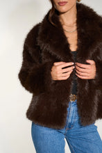 Load image into Gallery viewer, Monroe Faux Fur Jacket- Chocolate