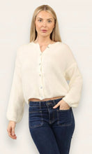 Load image into Gallery viewer, Round Neck Long Sleeve Mohair Cardigan