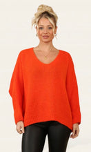 Load image into Gallery viewer, Long Sleeve V Neck Mohair Jumper