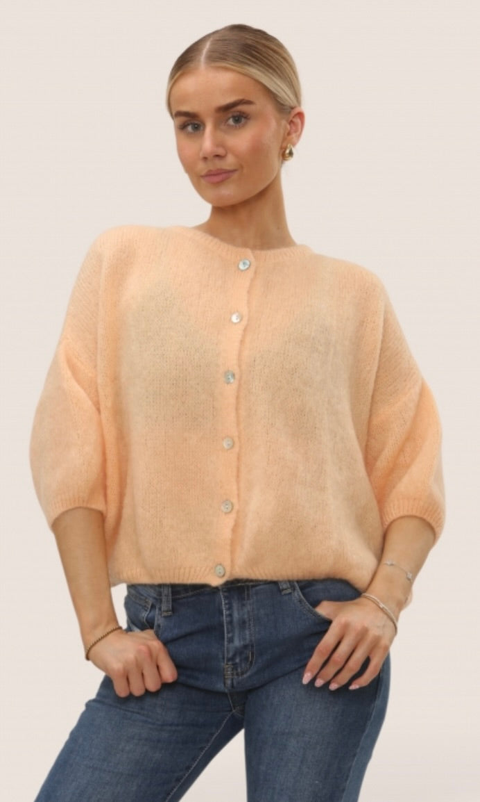 Short Sleeve Mohair Cardigan