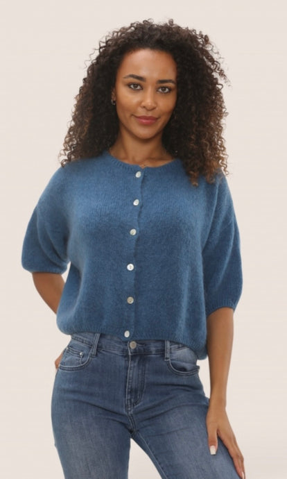 Short Sleeve Mohair Cardigan