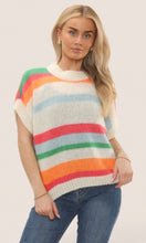 Load image into Gallery viewer, Stripe Mohair Short Sleeve Jumper