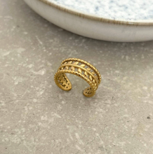 Load image into Gallery viewer, Tarnish Resistant Fern Band Open Ring