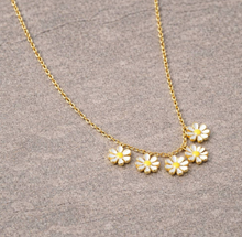 Load image into Gallery viewer, Tarnish Resistant Enamel Flower Necklace: White