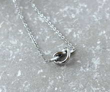 Load image into Gallery viewer, Tarnish Resistant Knot Necklace: Silver