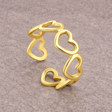Load image into Gallery viewer, Tarnish Resistant Hollow Heart Open Ring