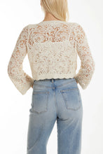 Load image into Gallery viewer, Cream Cropped Crochet Cardigan