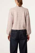 Load image into Gallery viewer, Taupe Broderie Anglaise Trim Knit Cardigan