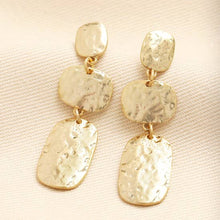 Load image into Gallery viewer, Molten Ovals Drop Earrings in Gold