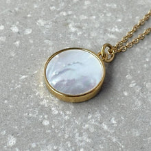 Load image into Gallery viewer, Tarnish Resistant Moon and Star Pearlescent Necklace