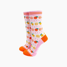Load image into Gallery viewer, Oranges &amp; Lemons Bamboo Socks in White: UK 3-7 | EU 36-40 | US 5-9