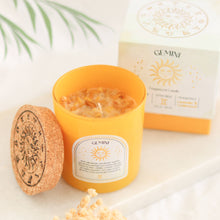 Load image into Gallery viewer, Gemini Lavender &amp; Cedarwood Zodiac Crystal Candle