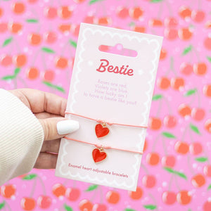 Besties Heart Charm Valentine's Day Friendship Bracelets
