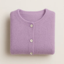 Load image into Gallery viewer, Round Neck Long Sleeve Mohair Cardigan