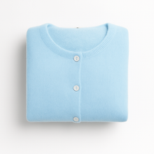 Load image into Gallery viewer, Round Neck Long Sleeve Mohair Cardigan