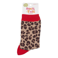 Load image into Gallery viewer, Women&#39;s Bamboo Socks - Beige/Red, Leopard: UK 3-7 | EU 36-40 | US 5-9