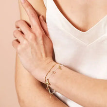 Load image into Gallery viewer, Stainless Steel Double Layer Dolphin Charm Bracelet in Gold