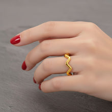 Load image into Gallery viewer, Tarnish Resistant Wavy Band Open Ring
