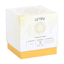 Load image into Gallery viewer, Gemini Lavender &amp; Cedarwood Zodiac Crystal Candle