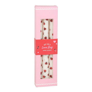 Set of 3 Love Bug Ladybug Valentine Taper Candles