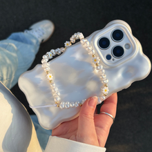 Load image into Gallery viewer, Beaded Phone Strap - Daisy Pearl