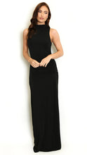 Load image into Gallery viewer, Black Ruched Detail Maxi Dress
