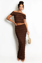 Load image into Gallery viewer, Brown Lace Panelled Bardot Top