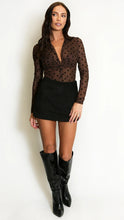 Load image into Gallery viewer, Black Faux Suede Skort