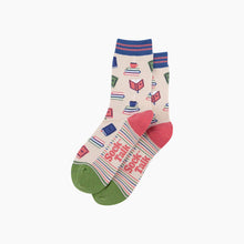 Load image into Gallery viewer, Book Lover Bamboo Socks in Cream: UK 3-7 | EU 36-40 | US 5-9