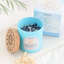 Load image into Gallery viewer, Pisces Gardenia Zodiac Crystal Candle