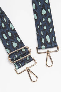 Navy Blue Leopard Print Bag Strap