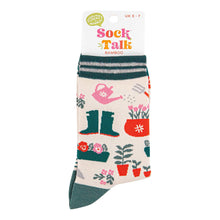Load image into Gallery viewer, Women&#39;s Bamboo Socks - Cream/Green, Gardening: UK 3-7 | EU 36-40 | US 5-9