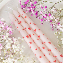 Load image into Gallery viewer, Set of 3 Love Heart Valentine's Day Taper Candles