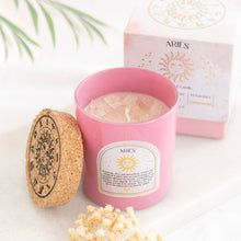 Load image into Gallery viewer, Aries Cedarwood Zodiac Crystal Candle