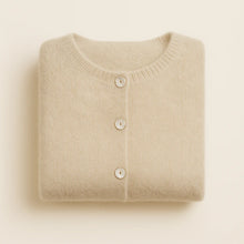Load image into Gallery viewer, Round Neck Long Sleeve Mohair Cardigan